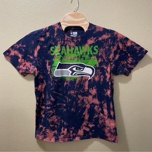 Men’s XL NFL Seattle Seahawks Upcycled Bleached Acid Wash Tie Dye Shirt